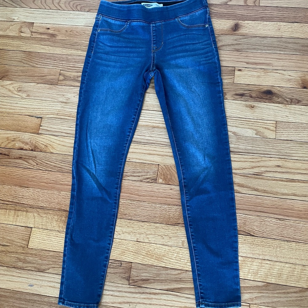 ✅NWOT Pullover Jeggings Light Distressed-Wash Medium Indigo Leggings Skinny Pant